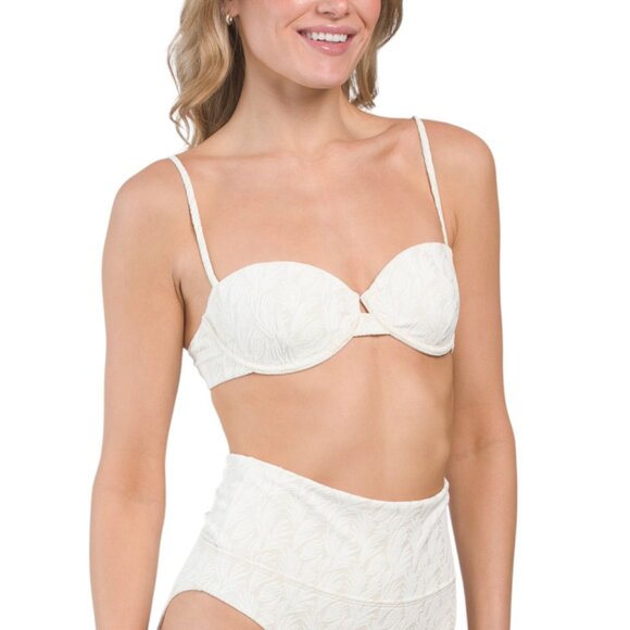 ONIA WHITE/GOLD Dalia Bikini Top - Picture 1 of 2